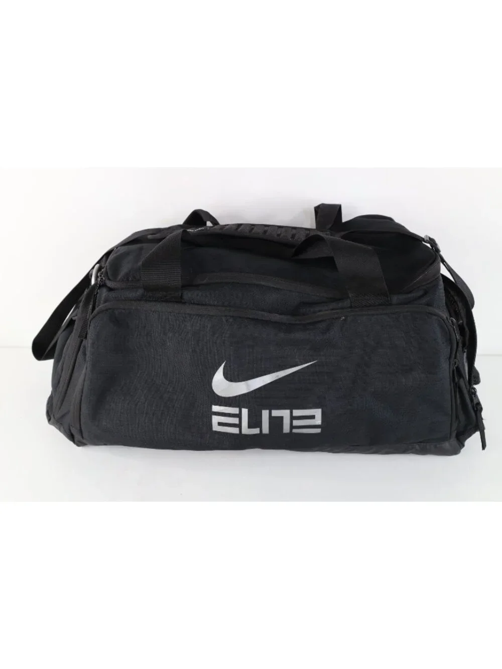 Nike Elite Distressed Spell Out Weekender Duffel Bag Gym Carry On Pack Black